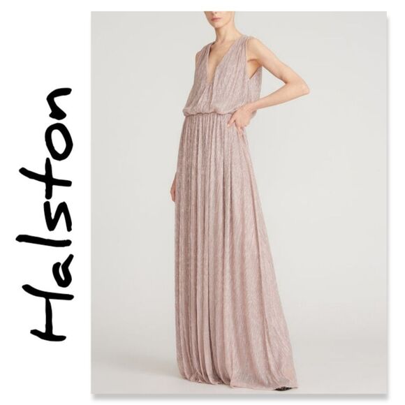 NWT Halston Adler Shimmer Jersey Gown SZ 4 - Picture 1 of 16